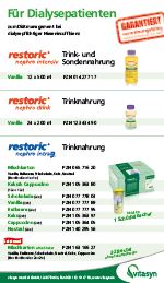 Verordnungskarte Nephologische Produkte